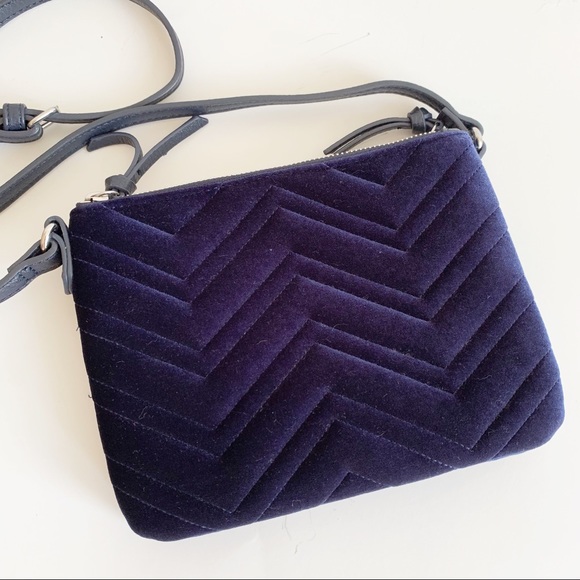 Old Navy Handbags - Old Navy Purple Violet Velvet Crossbody Bag Purse